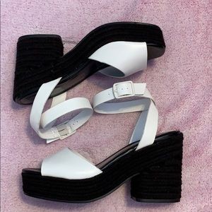 Forever 21 Black and White Summer Heel Sandals